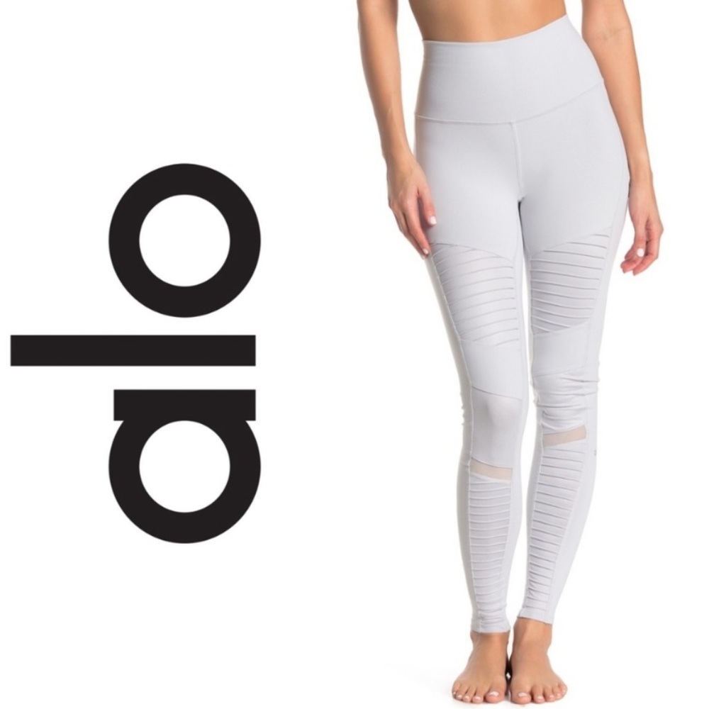 Alo moto legging light grey sz  small